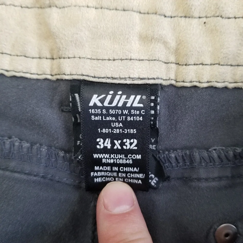 Kuhl Defyr Pants Mens 34x32 Fits 32x32 Gray Outdoor Hiking Cargo